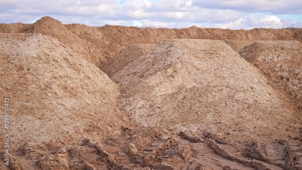 Heaps of Sand Supply at Construction Site Heaps of Sand Supply at Construction Site