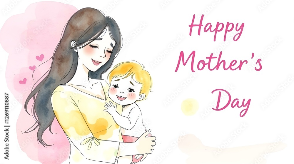 Mother's Silhouette Lovingly Holding Child Mother's Silhouette Lovingly Holding Child
