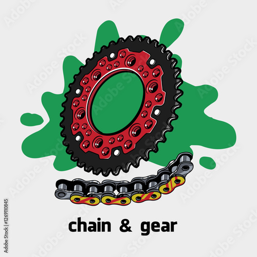 Red sprocket with anodized me...