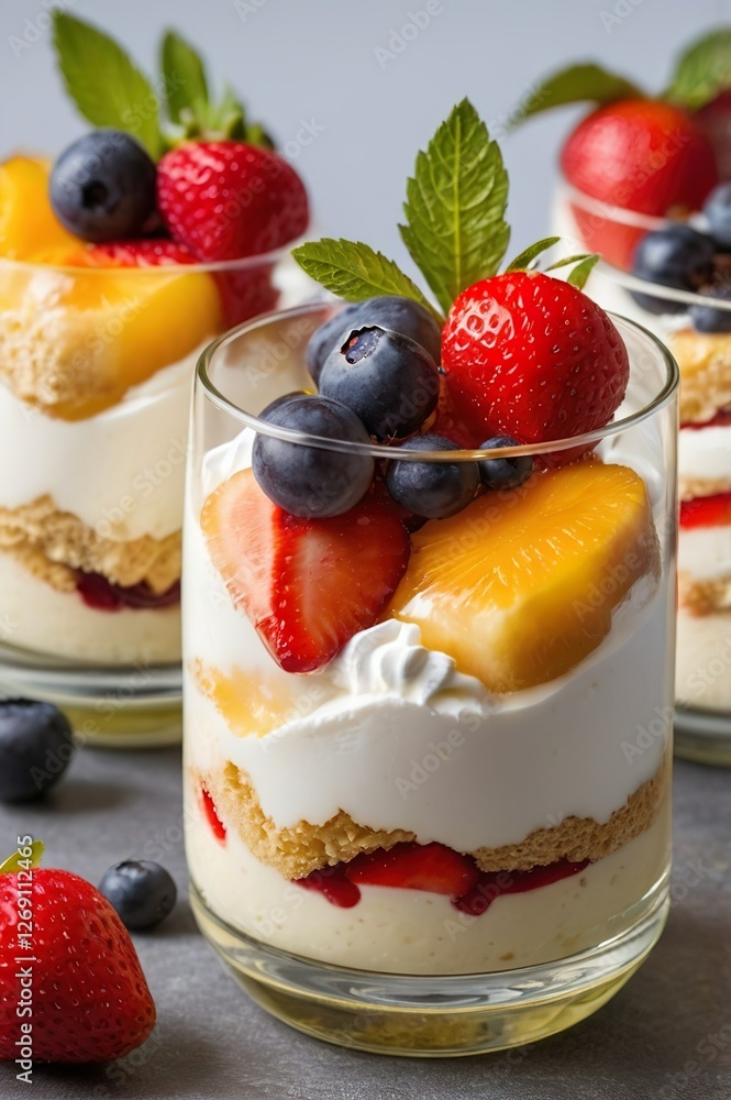 Vegan simple cheese dessert with oat flakes, creamy topping, nuts, fruits, berries in a tumbler. Bright stylish modern template for restaurant business. Vegan simple cheese dessert with oat flakes, creamy topping, nuts, fruits, berries in a tumbler. Bright stylish modern template for restaurant business.