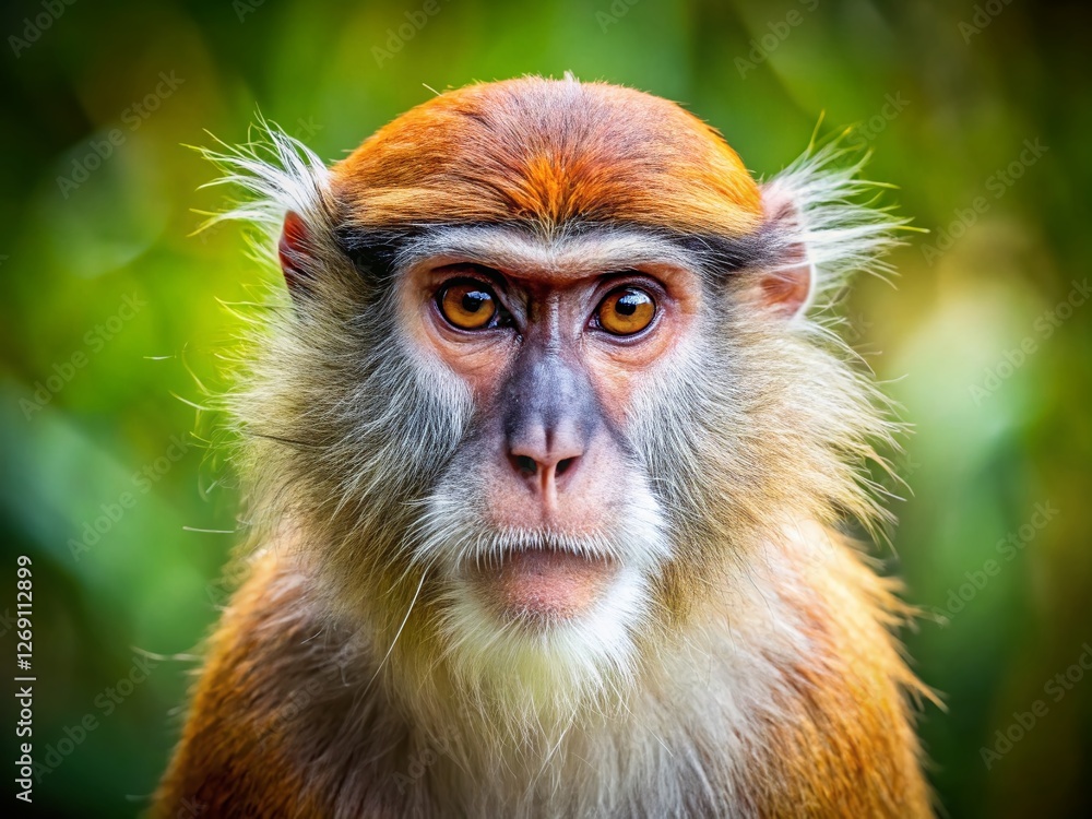 Obraz premium Patas Monkey Portrait: Striking West African Primate Close-Up