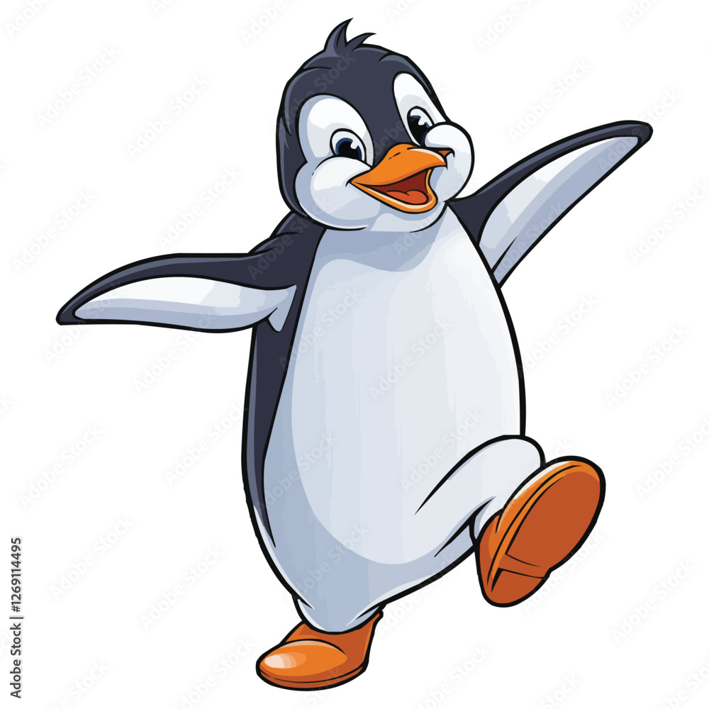 Fototapeta premium Adorable Cartoon Penguin