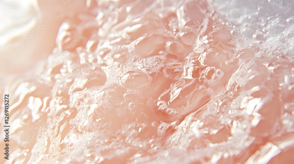 Fototapeta premium closeup of foaming liquid texture
