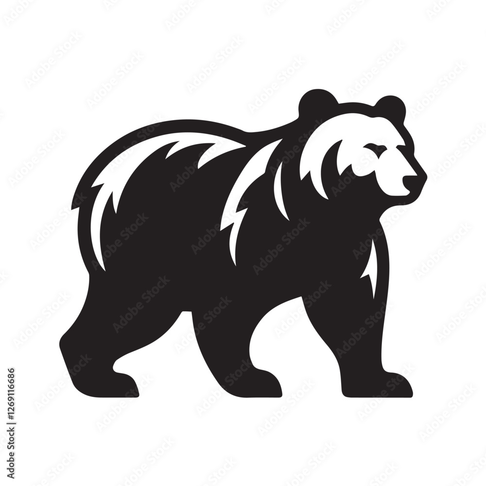 Fototapeta premium bear icon logo black silhouette vector illustration