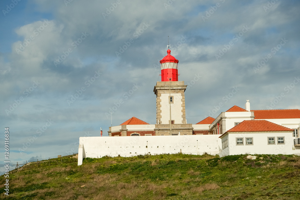Lighthouse in Roca Cape in the westernmost point of Europe in Portugal. Lighthouse in Roca Cape in the westernmost point of Europe in Portugal.