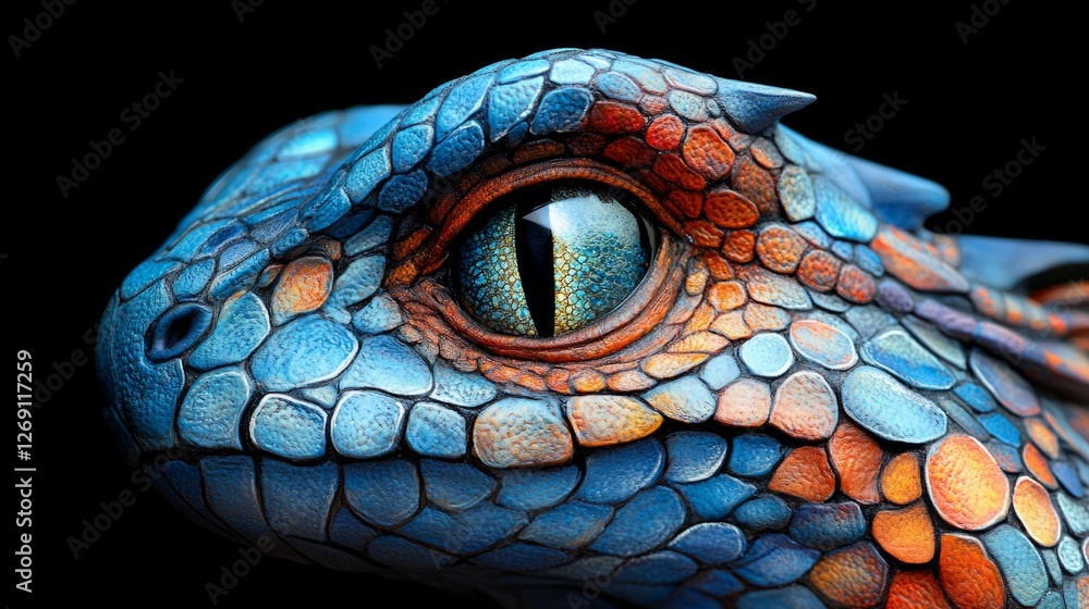 Fototapeta premium A stunning dragon's eye showcases brilliant colors and textures