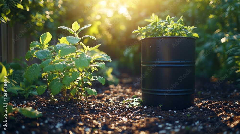 Fresh herbs thrive in the warm light of a serene garden, creating beauty Fresh herbs thrive in the warm light of a serene garden, creating beauty