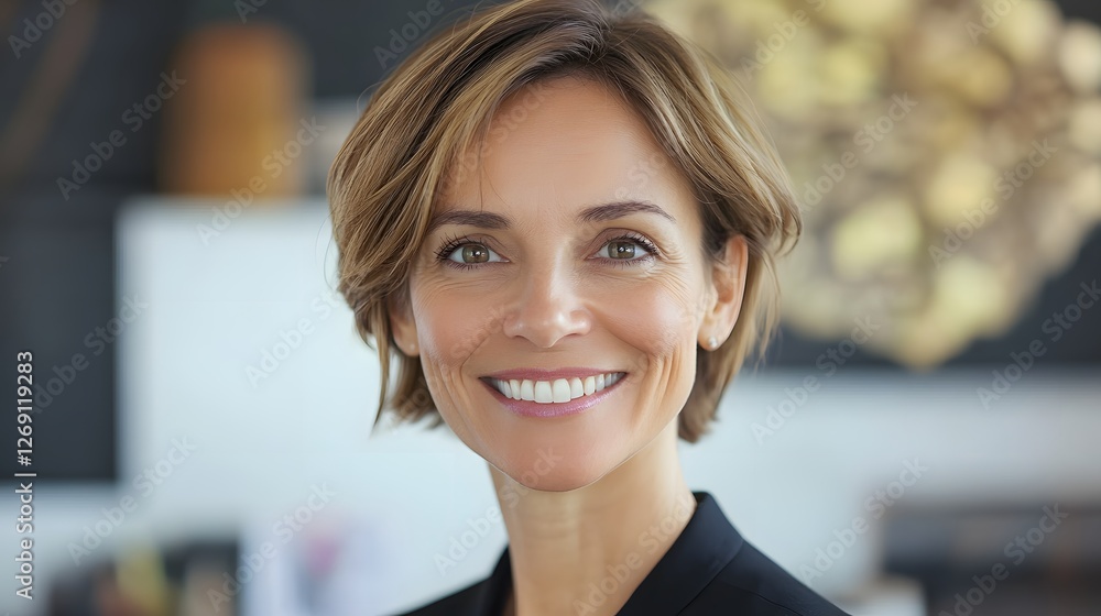 portrait of a smiling middle-aged woman portrait of a smiling middle-aged woman
