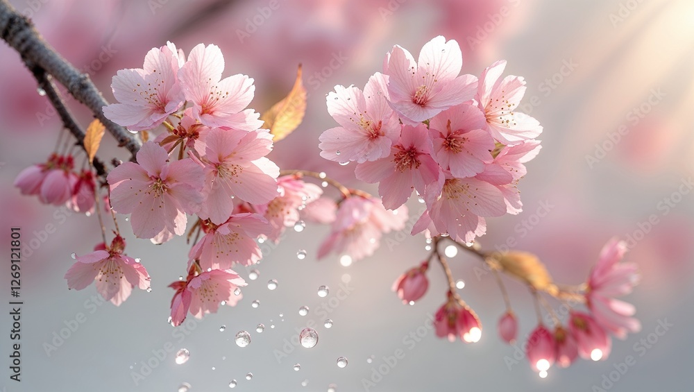 Blooming Pink Flowers Of Sakura Cherry Blossom Season In Springtime Close Up Nature Background Blooming Pink Flowers Of Sakura Cherry Blossom Season In Springtime Close Up Nature Background
