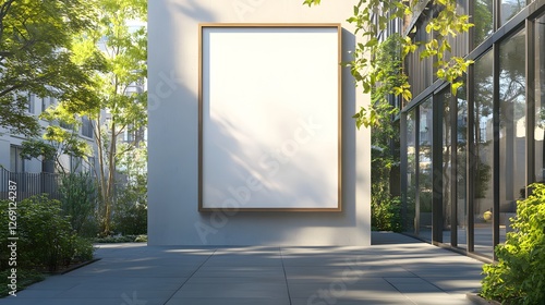 blank billboard mockup in modern city setting