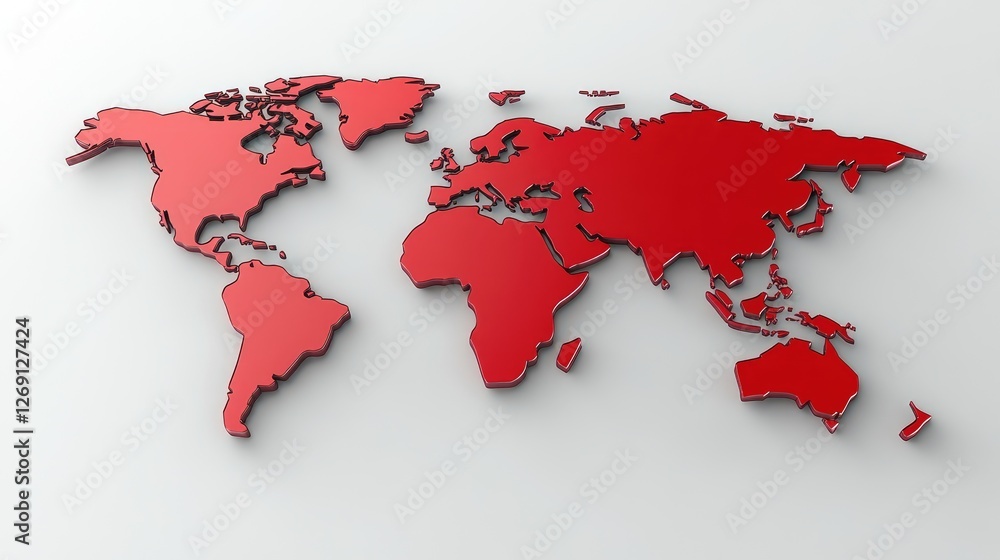 Abstract world map with a bold red arrow dropping downward, financial collapse, economic turmoil, and shrinking globalization theme Abstract world map with a bold red arrow dropping downward, financial collapse, economic turmoil, and shrinking globalization theme
