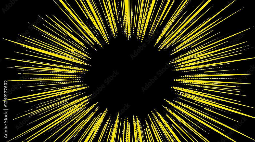 Obraz premium Comic Style Explosion with Dynamic Burst and Radial Lines