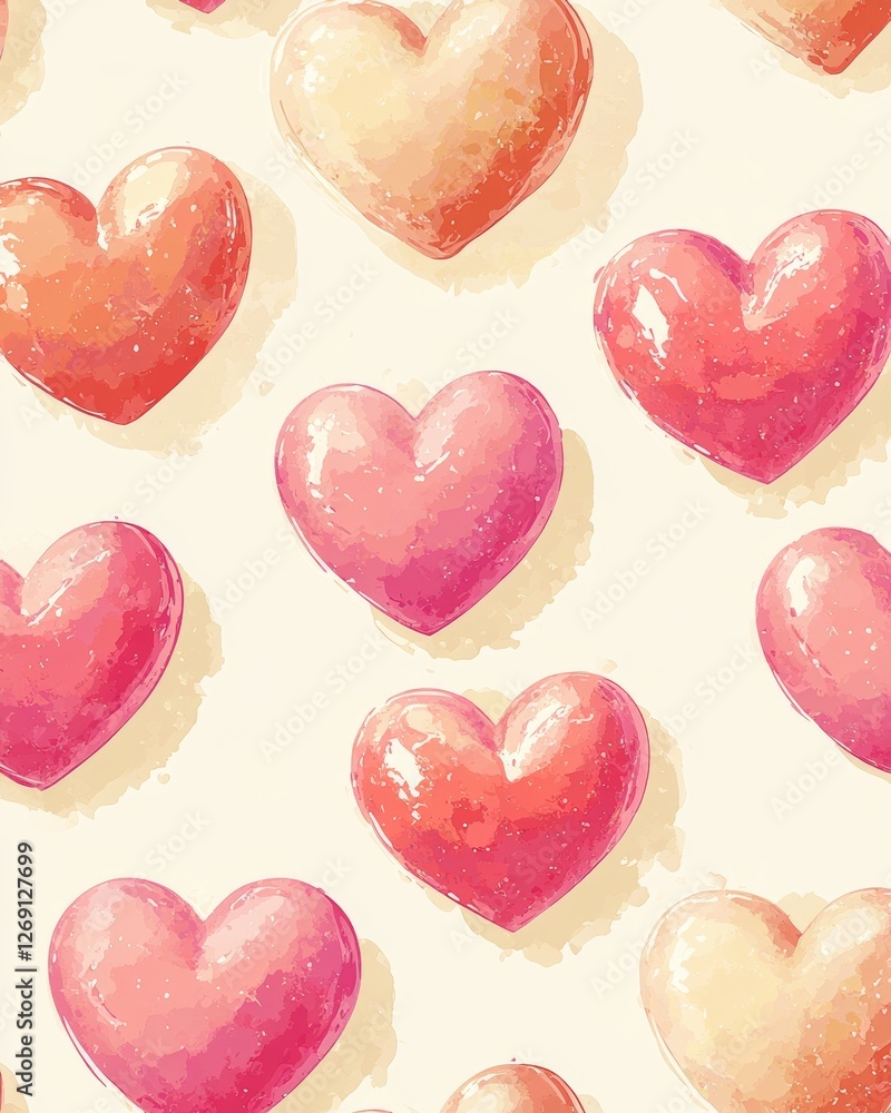 A continuous pattern of hearts, perfect for a Valentine's Day background A continuous pattern of hearts, perfect for a Valentine's Day background