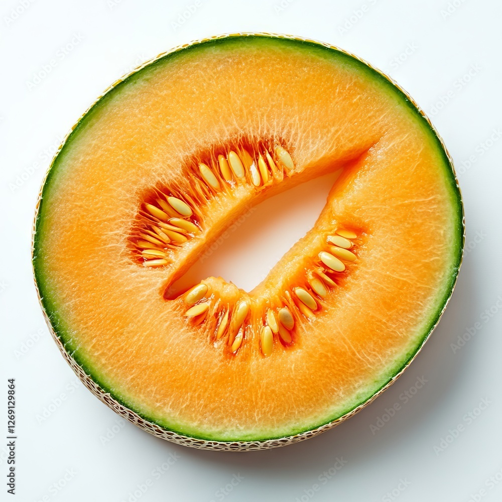 Cantaloupe melon slice with a transparent background Cantaloupe melon slice with a transparent background