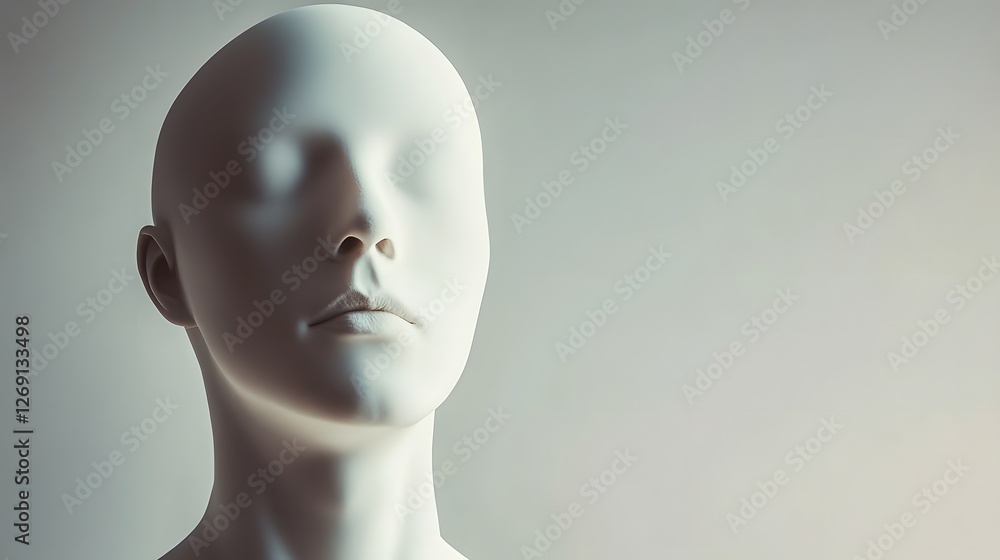 serene faceless mannequin head portrait serene faceless mannequin head portrait