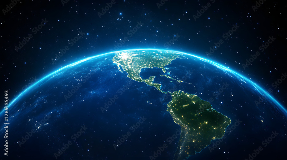 A View of Central America from Low Earth Orbit in Space
