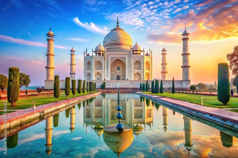 Naklejka premium Taj Mahal - A Timeless Masterpiece of Architecture