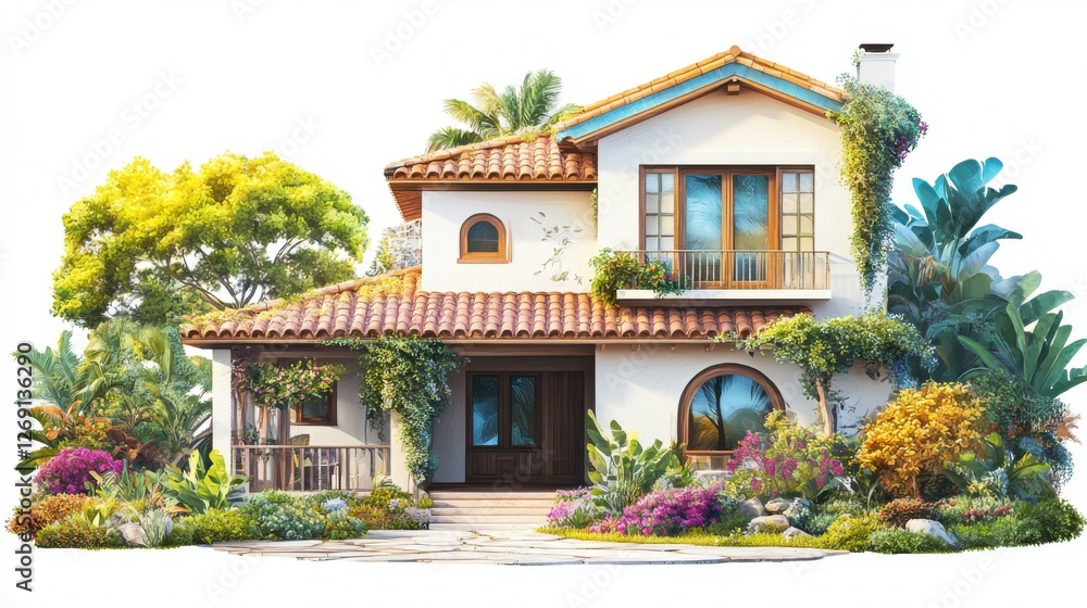 Obraz premium home with a large outdoor mural integrated 
