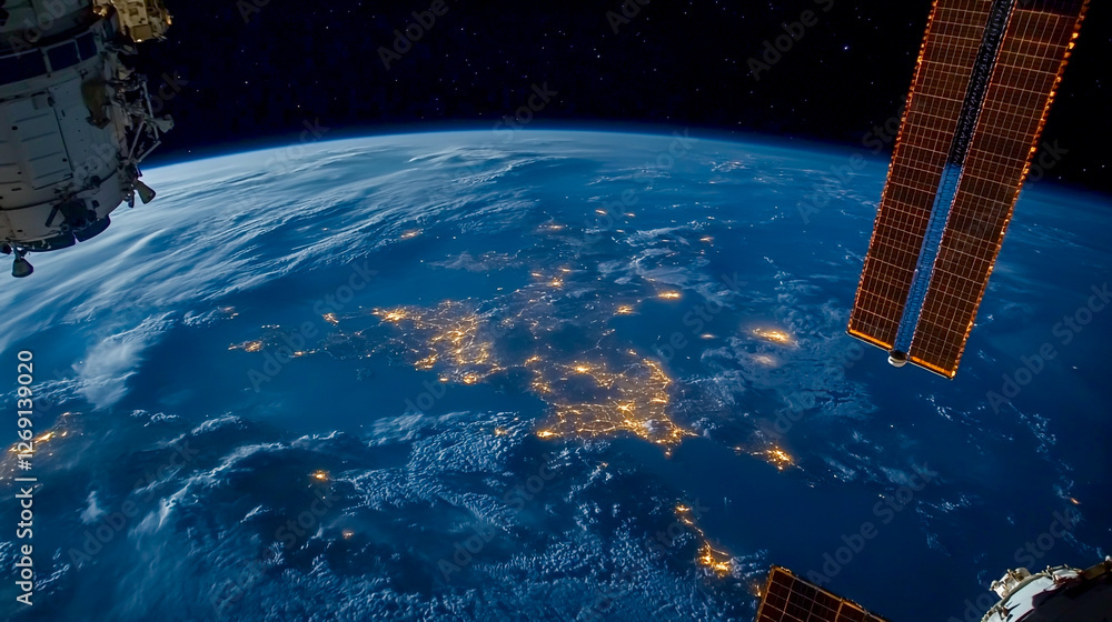 Blue Sunrise A Stunning View of Earth from Space at Dawn Blue Sunrise A Stunning View of Earth from Space at Dawn