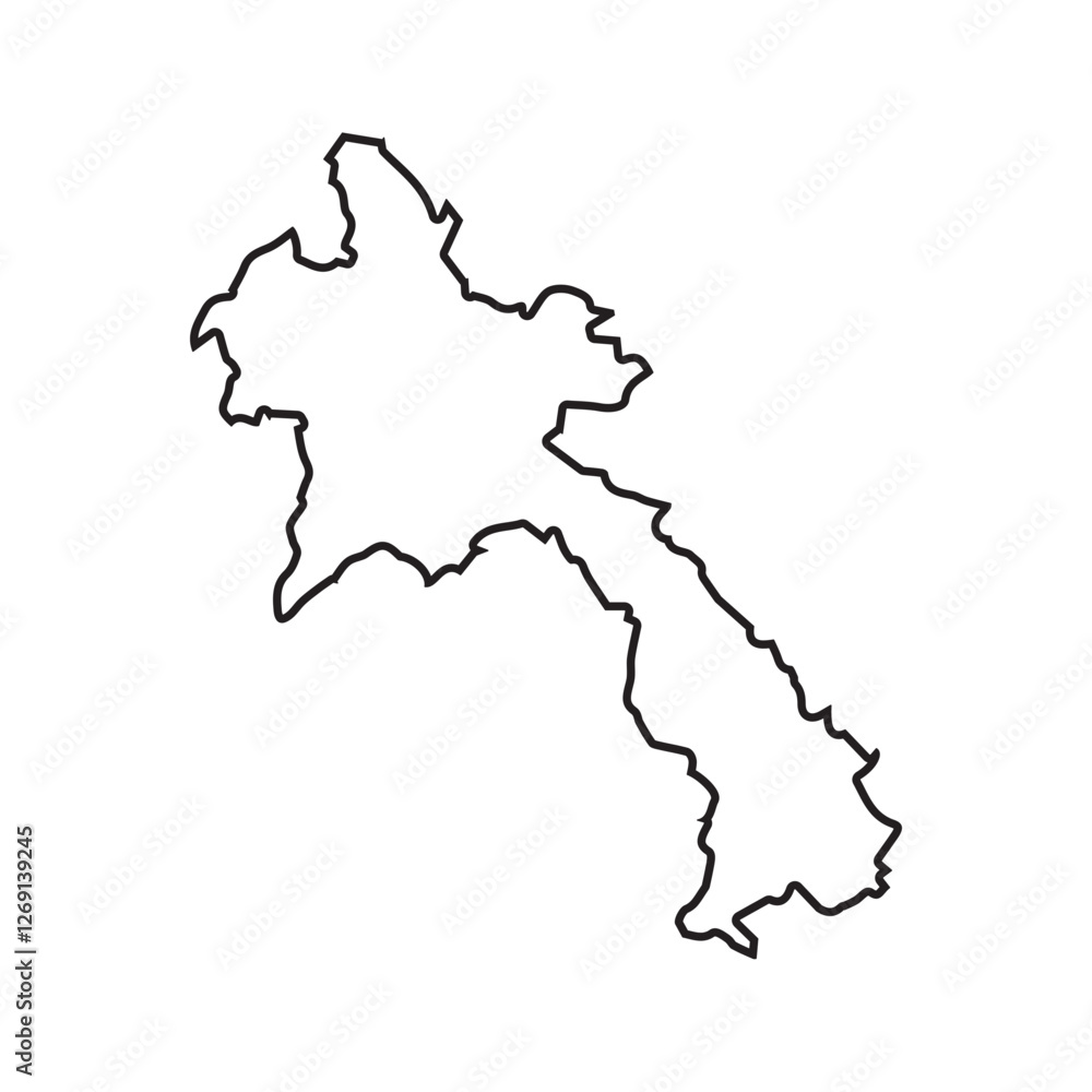 map of Laos line icon map of Laos line icon