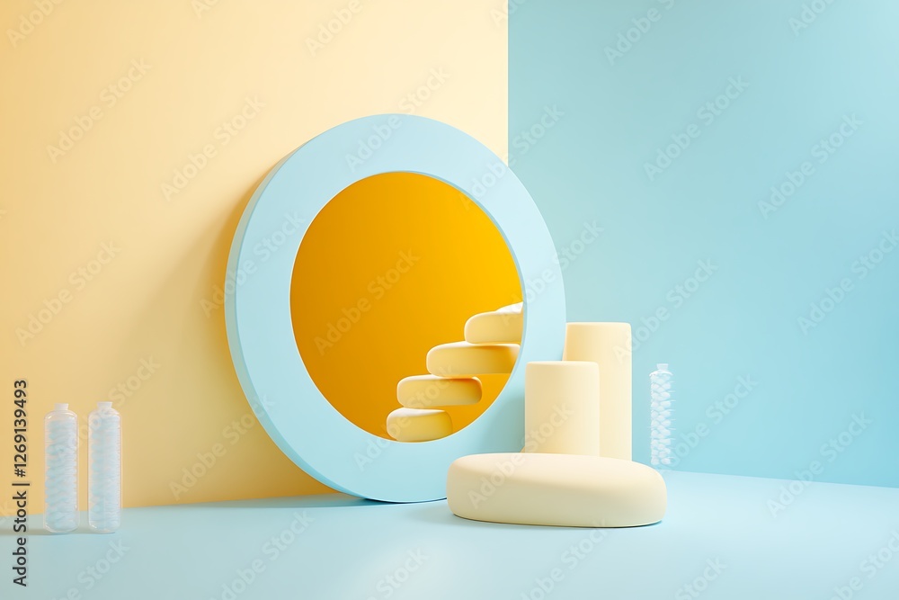 Obraz premium Pastel Geometric Display Background