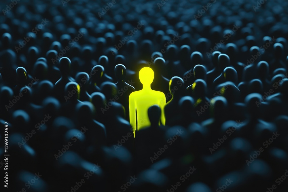 Obraz premium Bright Neon Yellow Among Dark Shadows