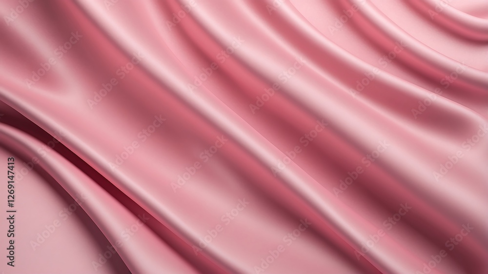 Fototapeta premium Texture background pattern. Pink silk fabric.