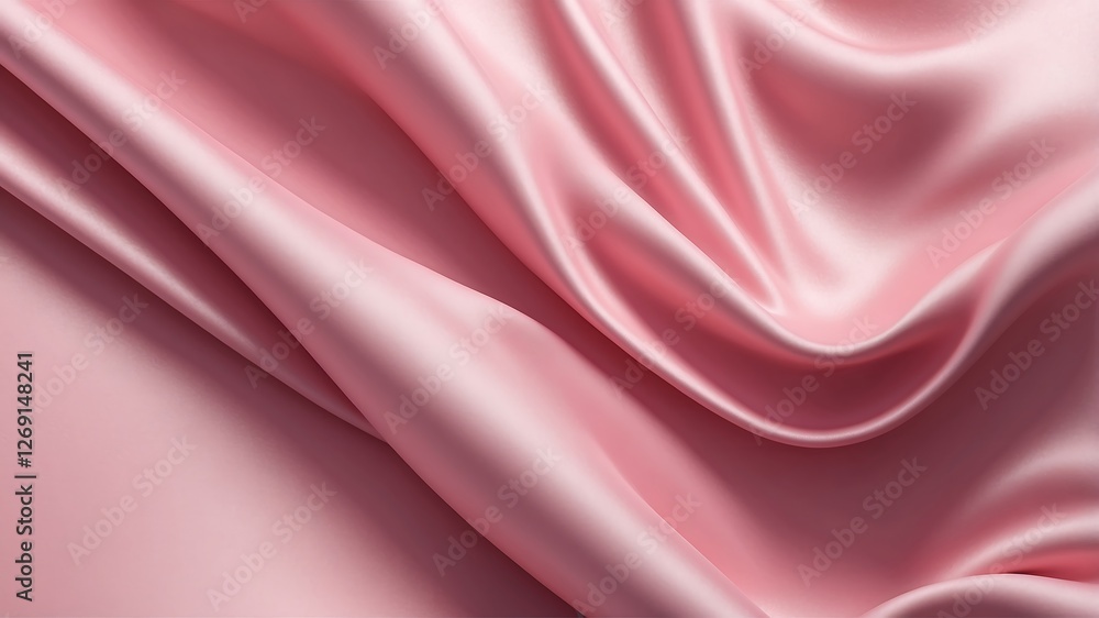 Fototapeta premium Luxury pink satin cloth abstract background. 3d illustration