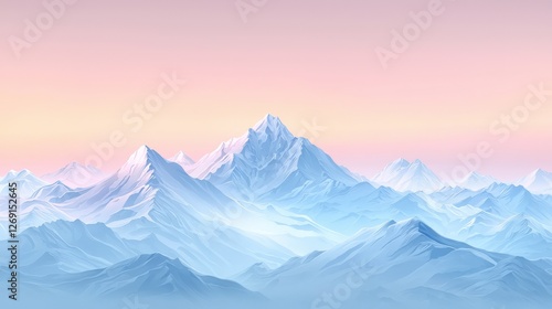 Wallpaper Mural Stylized Vector Illustration of Frozen Tundra Landscape with Mountains and Sky Torontodigital.ca