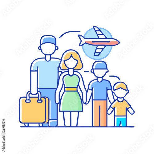 family vacation icon, family vacation vector illustration-simple illustration of family vacation, perfect for family vacation logos and icons