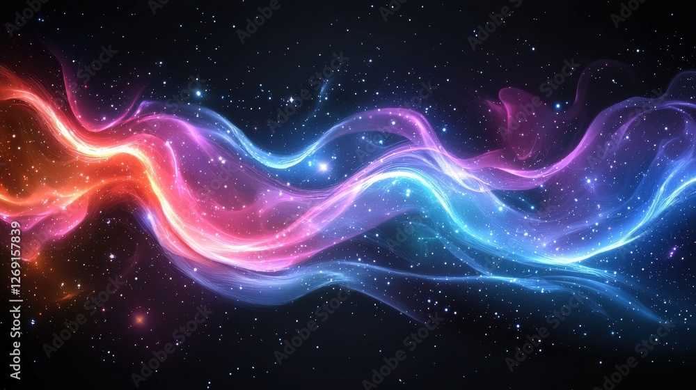 Vibrant Stylized Vector Illustration of a Galaxy with Colorful Swirling Patterns Vibrant Stylized Vector Illustration of a Galaxy with Colorful Swirling Patterns
