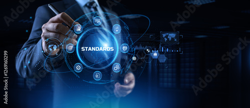 Standard ISO quality control assurance standardisation certification. photo