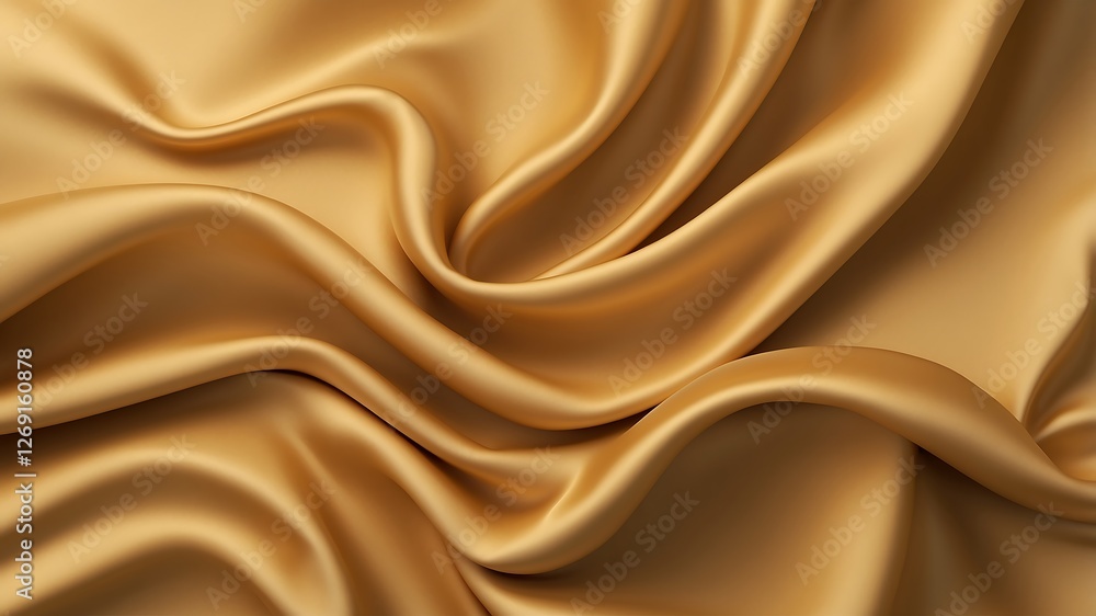 Fototapeta premium Gold Silk background. Golden Luxury background. Wave and Light effect. Design element.