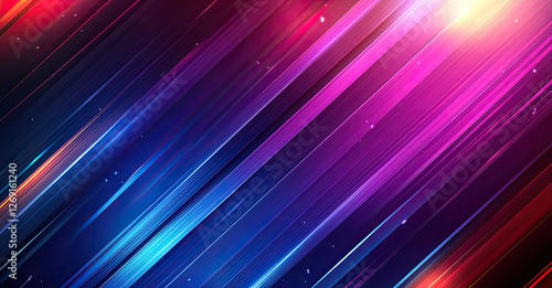 Abstract Diagonal Lines Background with Vibrant Colors and Glowing Effects