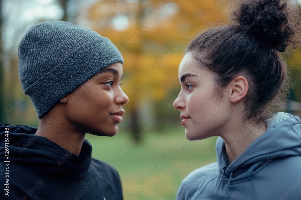 Two young women enjoying the outdoors together Two young women enjoying the outdoors together