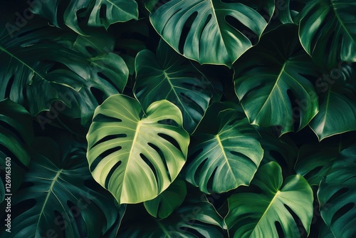 Wallpaper Mural A close-up shot of a lush and vibrant green leafy plant, suitable for nature-inspired designs or illustrations Torontodigital.ca
