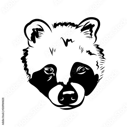 Vector illustration. Hand drawn realistic sketch of asian palm civet or toddy cat.