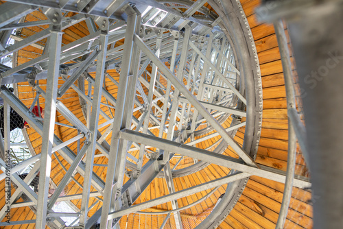 observation deck in the mountains view from below