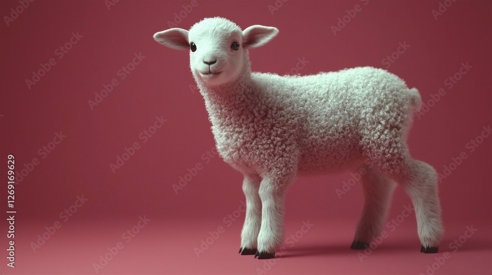 Fototapeta premium adorable 3d lamb character
