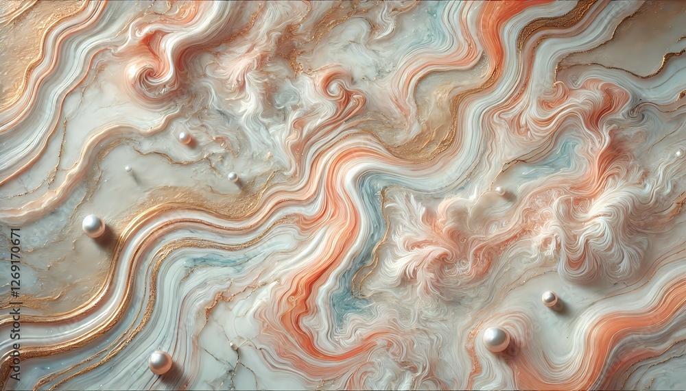 パステルマーブルと真珠の流れ|Pastel Marble Flow with Pearls パステルマーブルと真珠の流れ|Pastel Marble Flow with Pearls