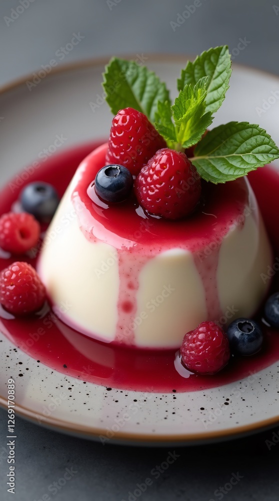 Panna Cotta with Berry Sauce Panna Cotta with Berry Sauce