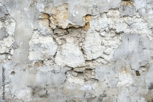 Rough white stone wall texture and shadows. AI image