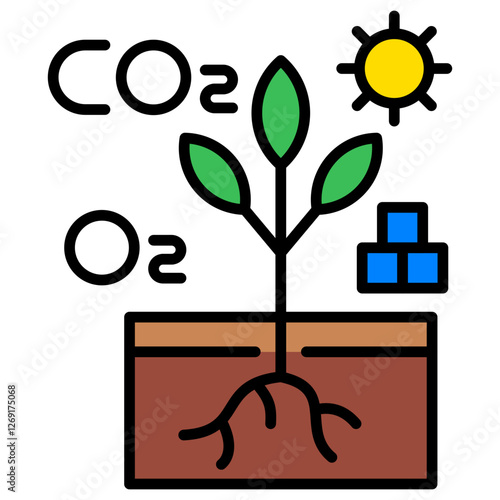 Autotroph proses icon, Plant, Leaf
