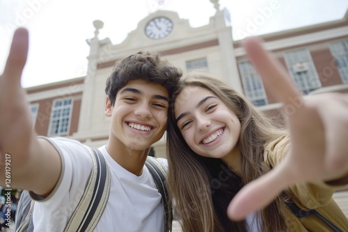 Wallpaper Mural A couple making a hand peace sign, a symbol of unity and harmony Torontodigital.ca
