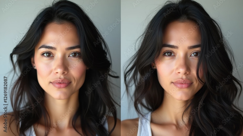 Woman's Hair Growth Treatment Before and After Comparison Woman's Hair Growth Treatment Before and After Comparison