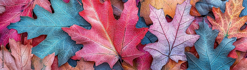 Fototapeta premium Autumn leaves colorful ground cover