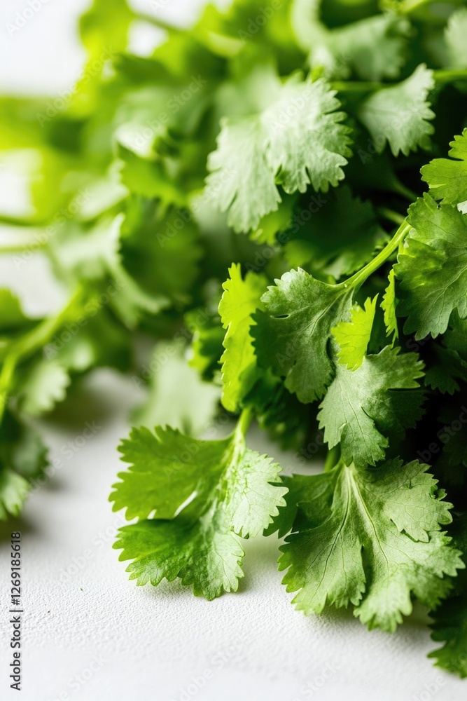 Close-up view of green leaves on a white background, ideal for uses such as nature-inspired designs or scientific illustrations Close-up view of green leaves on a white background, ideal for uses such as nature-inspired designs or scientific illustrations