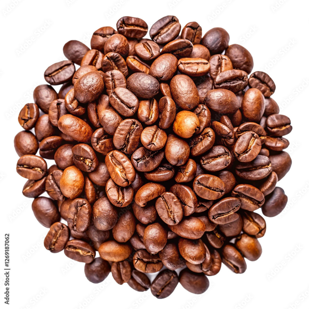 Coffee beans isolated on white, coffee beans isolated on transparent background Coffee beans isolated on white, coffee beans isolated on transparent background