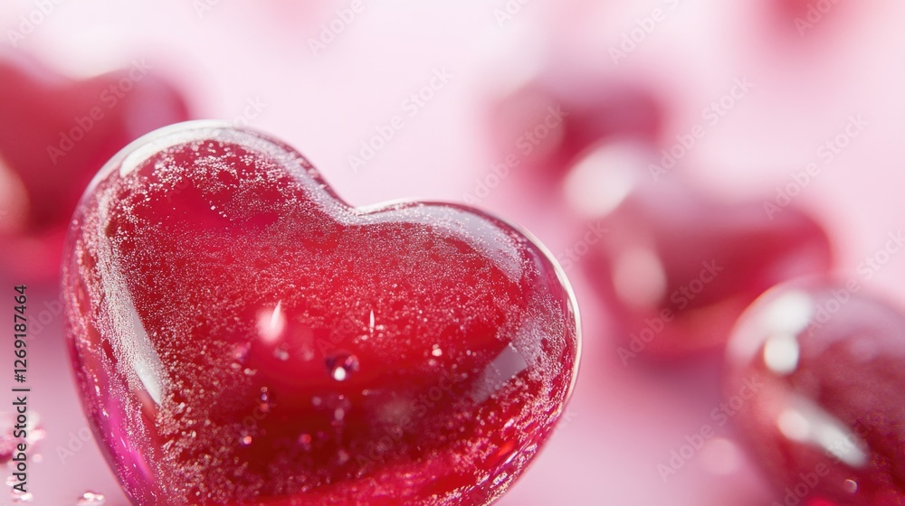 A close up shot of a heart shaped candy with a smooth surface and a sweet appearance A close up shot of a heart shaped candy with a smooth surface and a sweet appearance