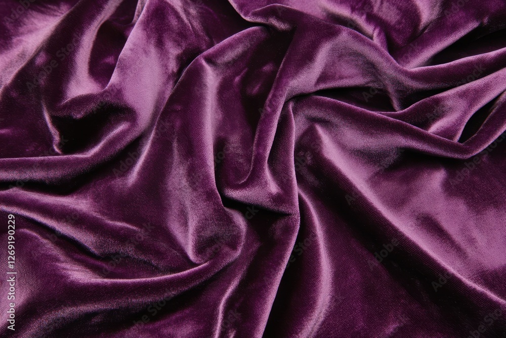 Fototapeta premium Luxurious Purple Velvet Fabric with Rich Texture and Elegant Draping